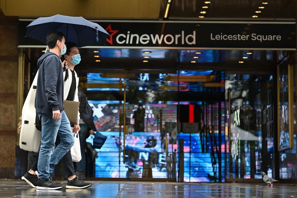 Cineworld front in Leicester Square, London