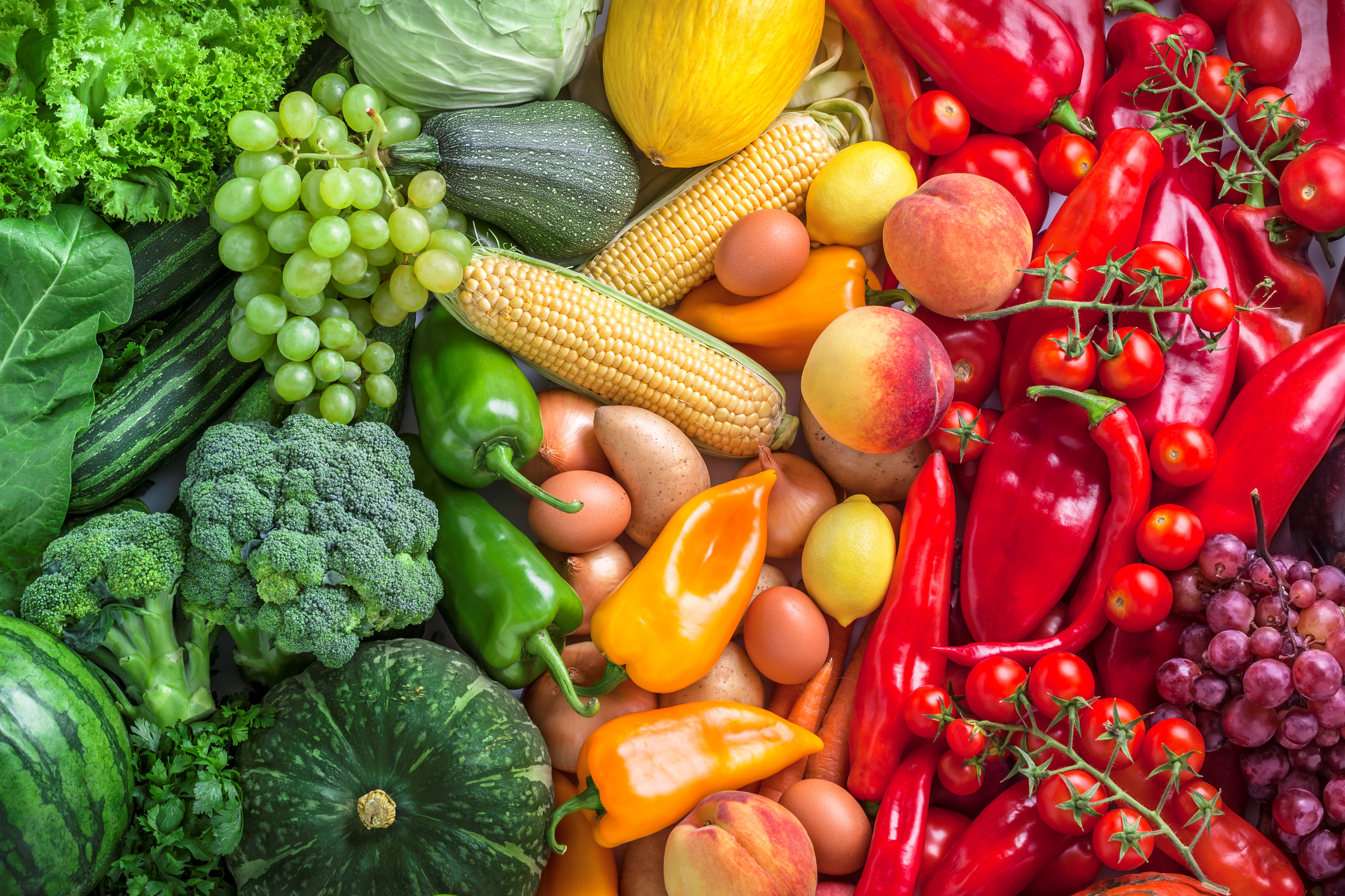 Frutas y verduras colodidas. 