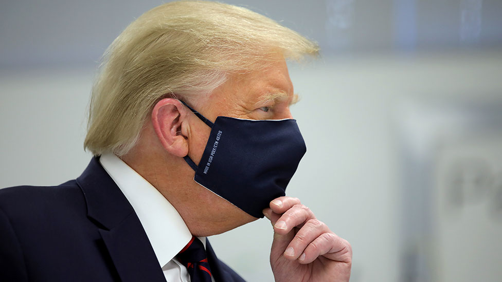 President Trump wearing a mask
