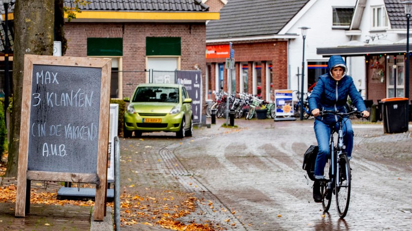 Cyclist in village of Bathmen