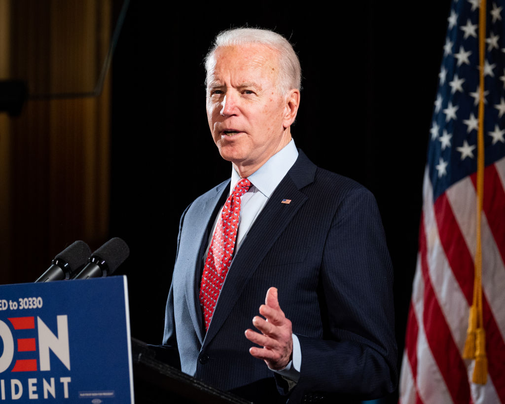 Joe Biden speaks at a campaign event