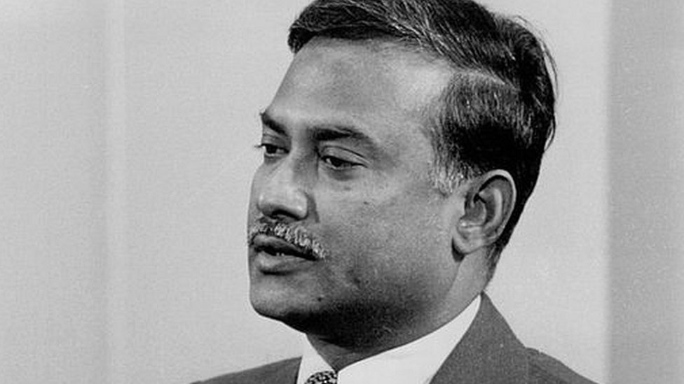 Former President of Bangladesh, Major General Ziaur Rahman, during a press conference in London. February 17, 1978