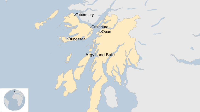 The island of Mull is effectively split in two by its secondary schooling arrangements - the map shows Tobermory in the north, Craignure in the middle and Bunessan in the south