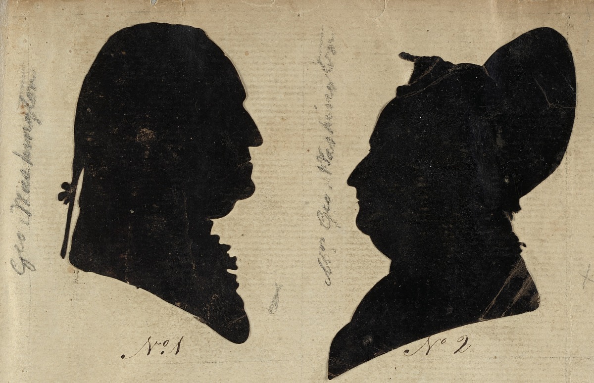 Silueta de George y Martha Washington. 