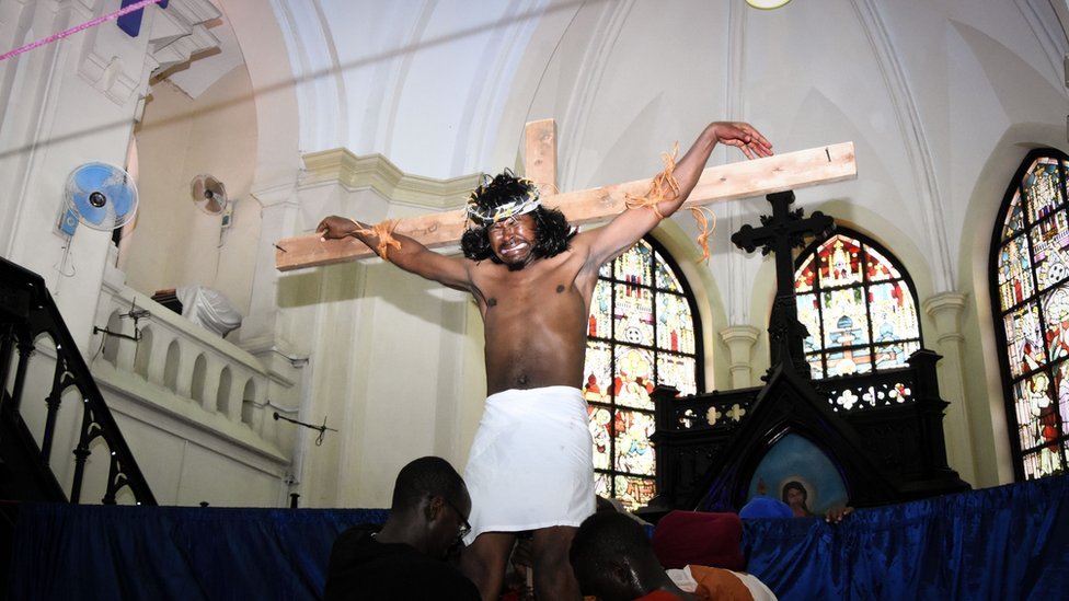 A man on a cross