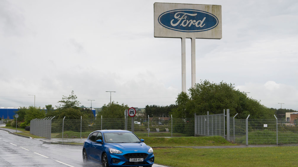 Workers leaving Bridgend factory