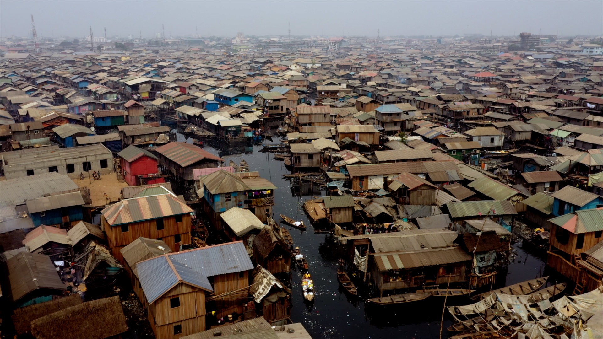 Aerial view of Makoko slum