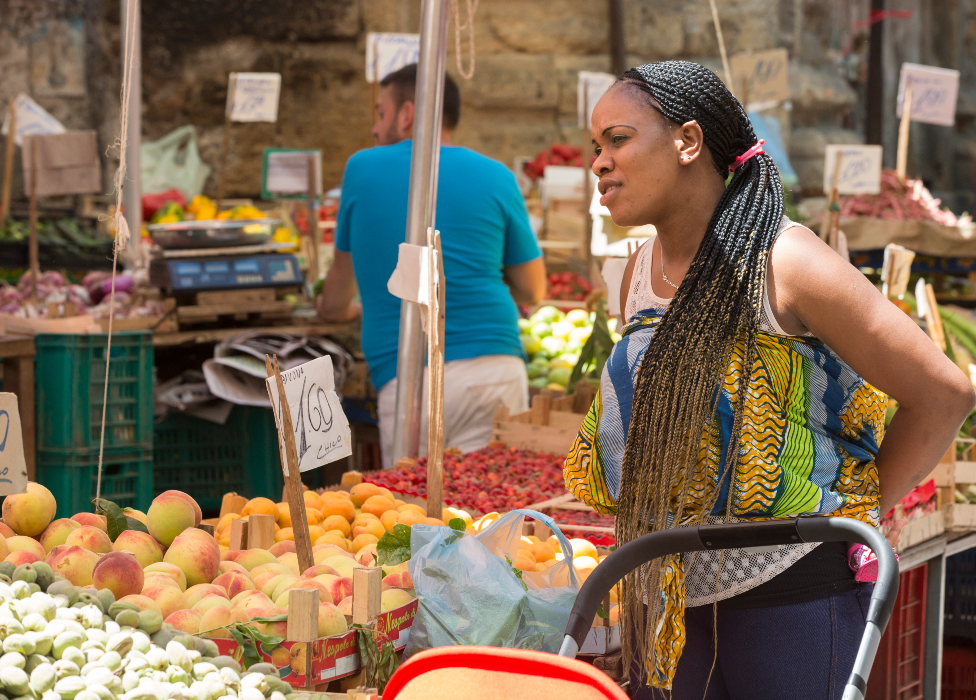 A market in the Ballarò suburb of Palermo in Sicily