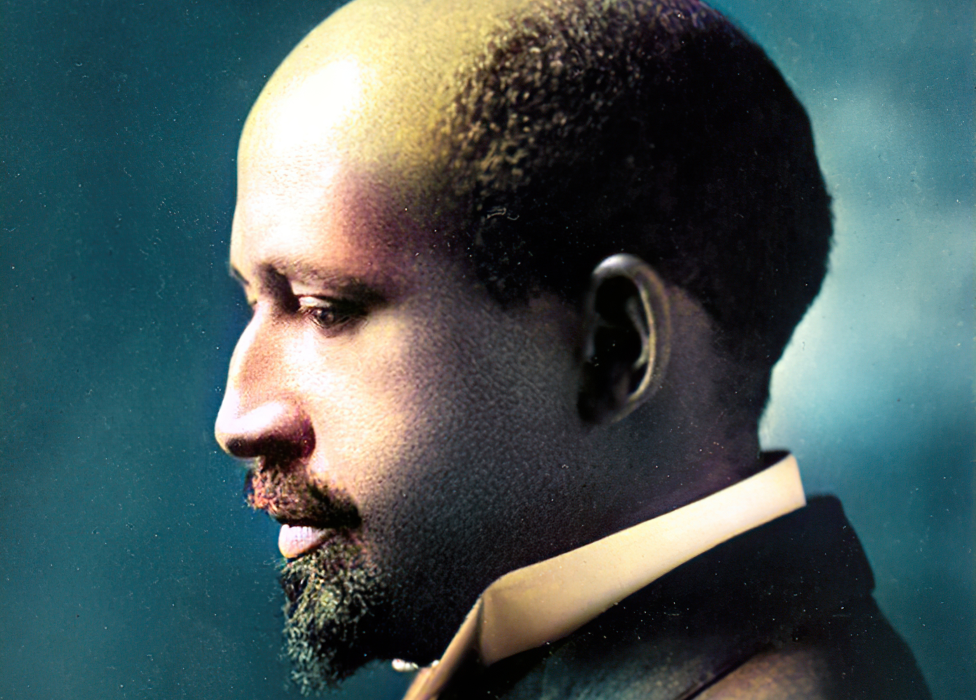 W E B Du Bois (1911). Image has been digitally colourised using a modern process