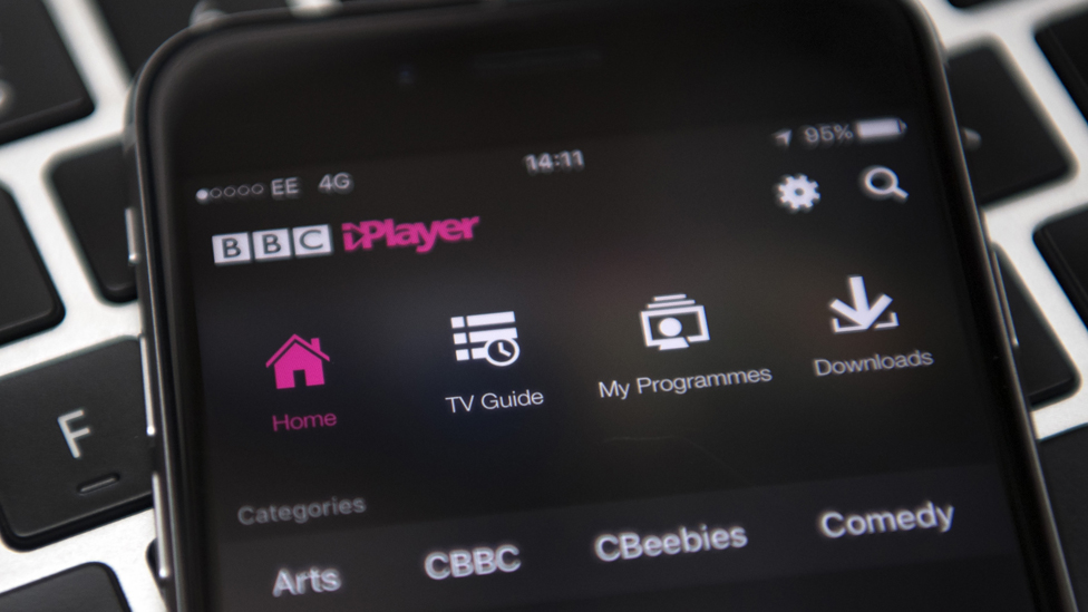 Mobile phone with BBC iPlayer app