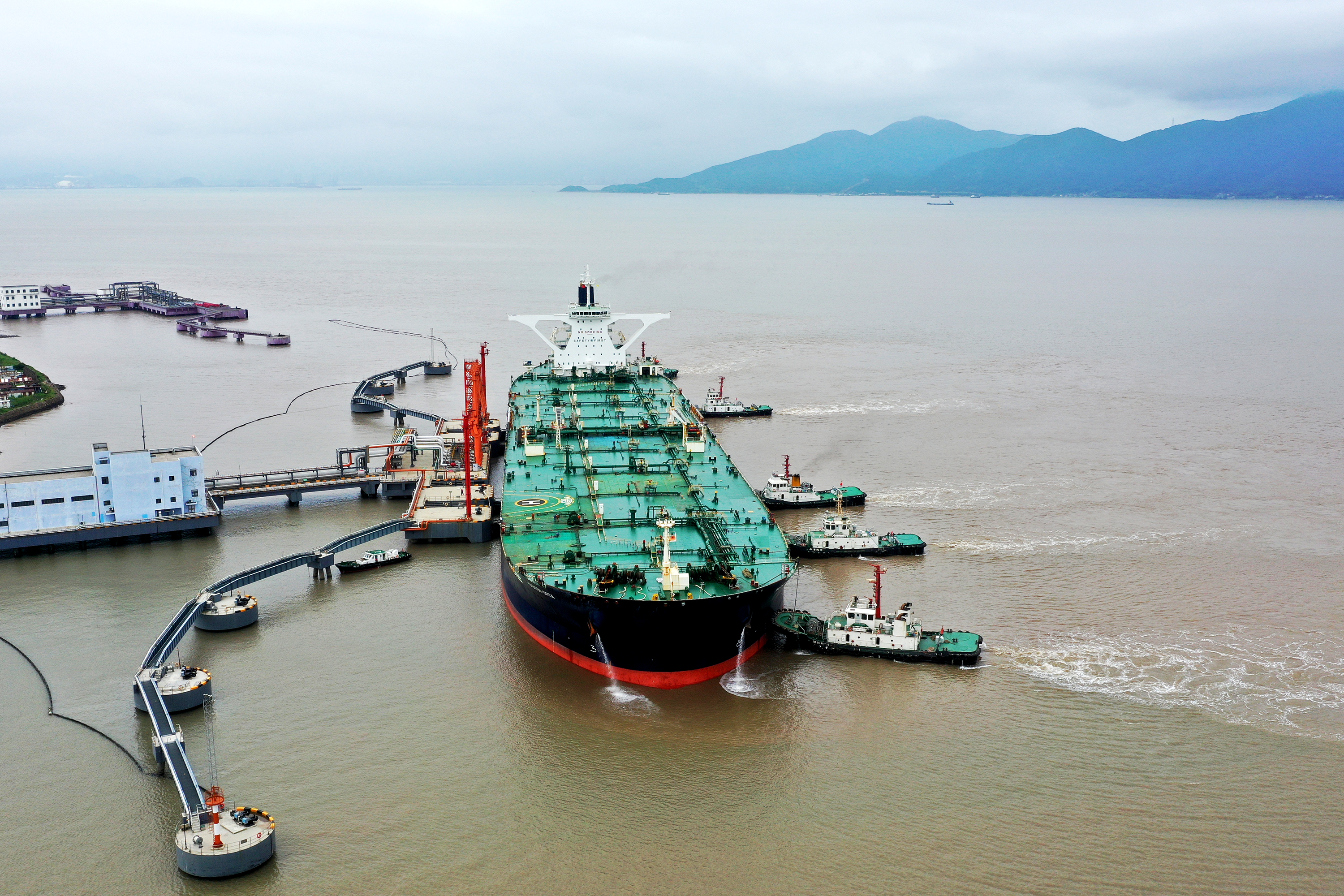 Tanker at port in China.