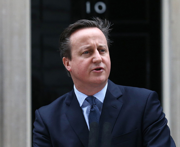 David Cameron speaking outside No 10 Downing Street