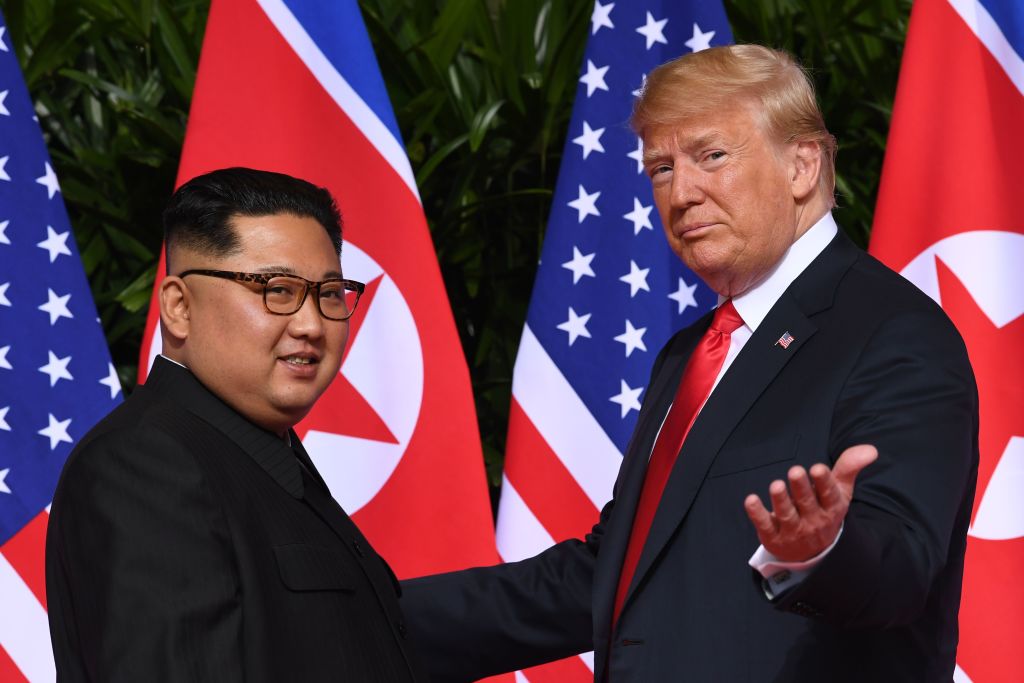 Kim Jong-Un and President Trump meeting in Singapore