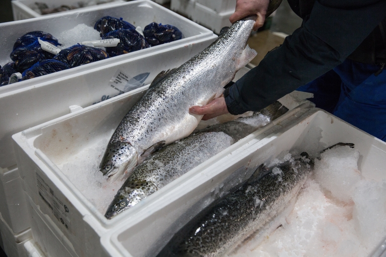 Pescado en un mercado de Glasgow