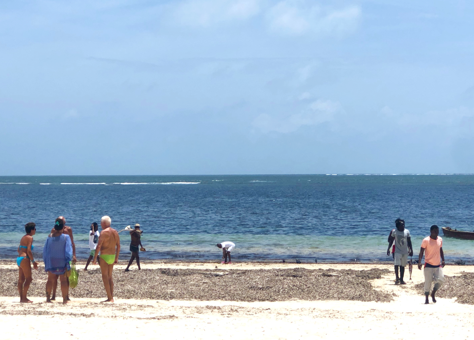 A beach scene in Malindi, Kenya