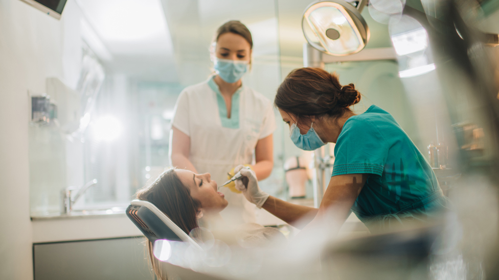 Dentist at work