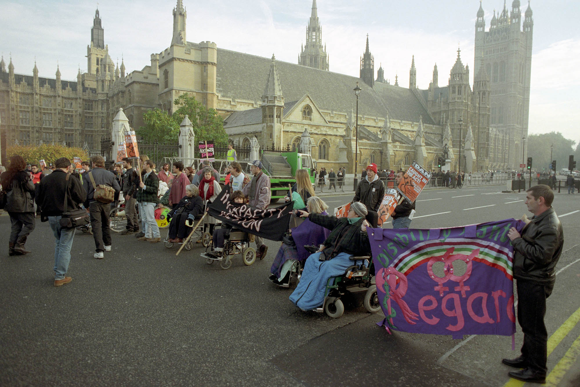 Protest outside parliament in 1995