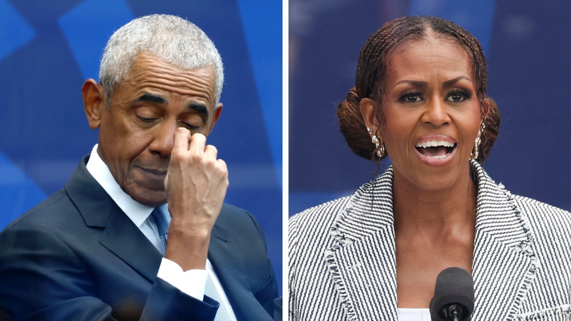 Obama moved to tears by wife Michelle's speech at new presidential centre