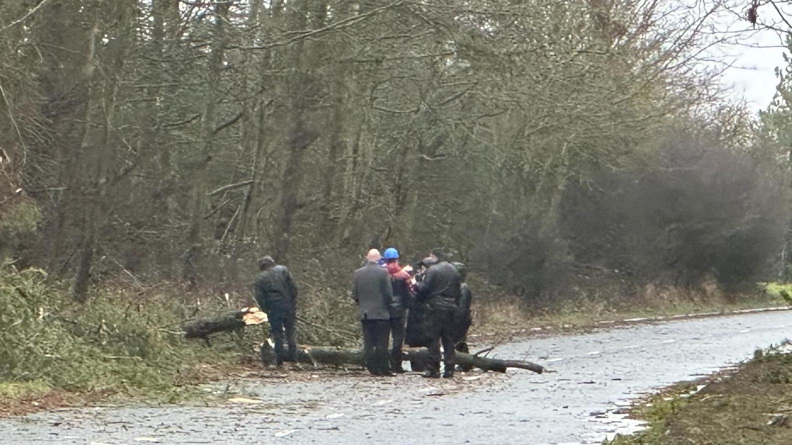 Cramlington Man in hospital after cars crash into fallen tree