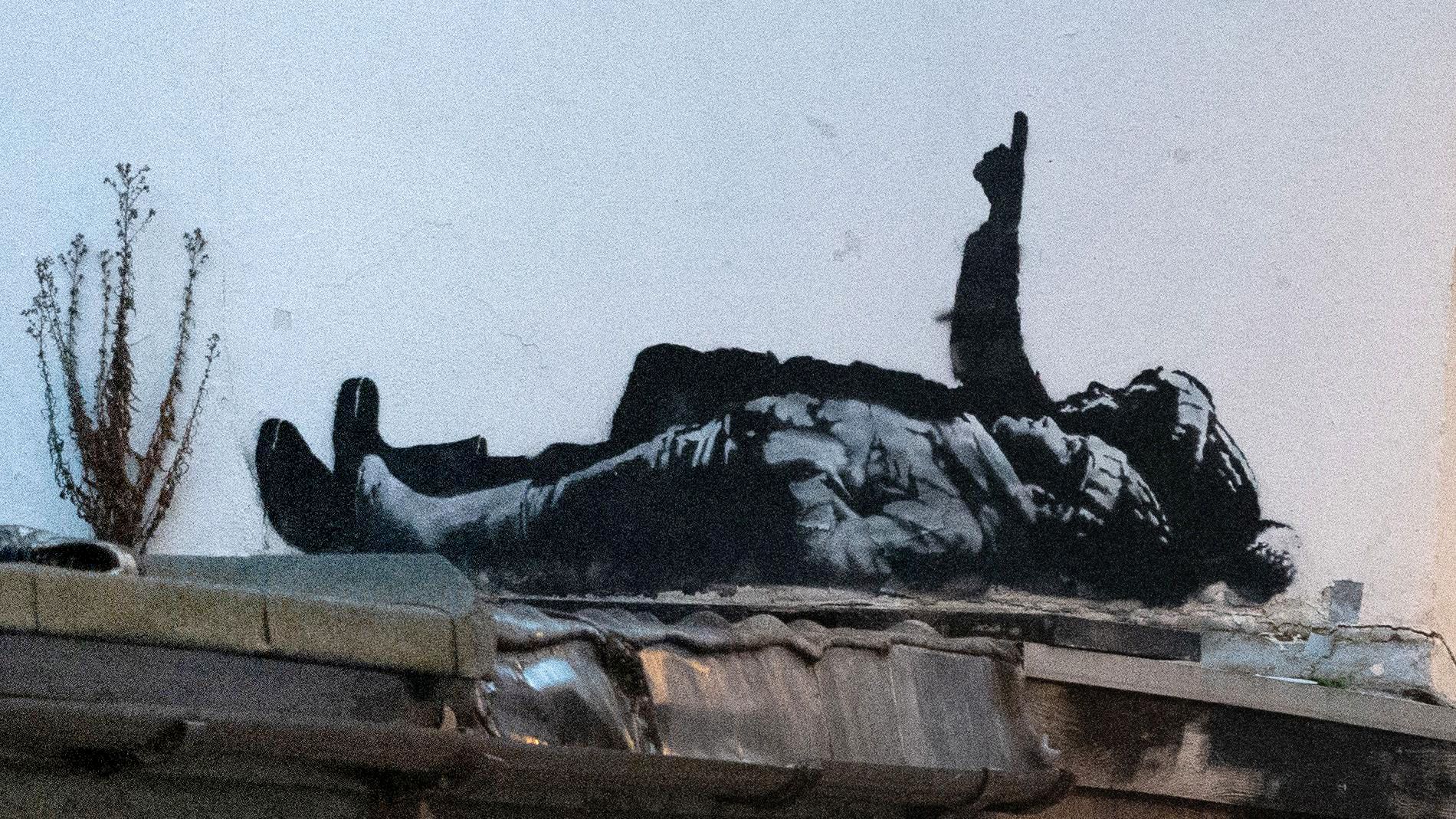 Two Banksy artworks appear at Centre Point tower and Bayswater