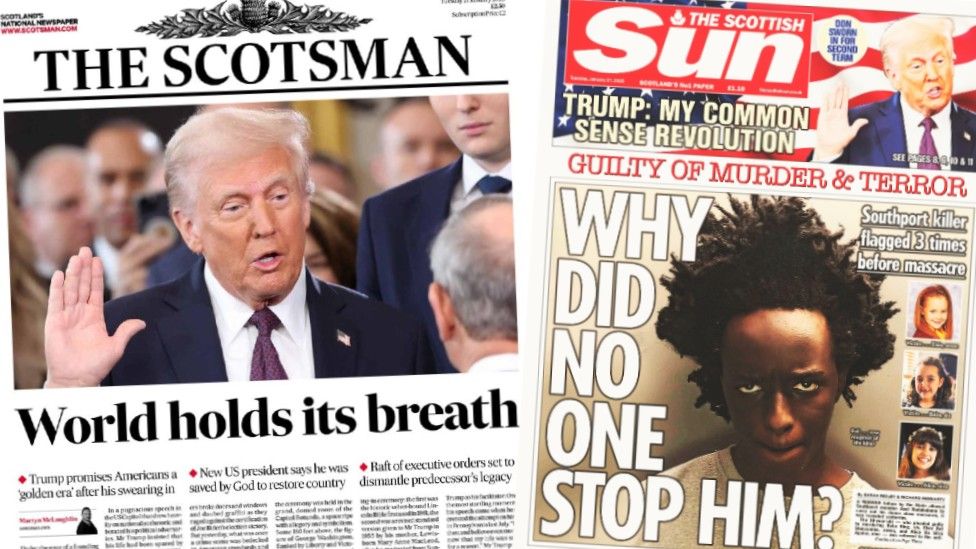 Scotland's papers: Trump sworn in and dance class killer guilty