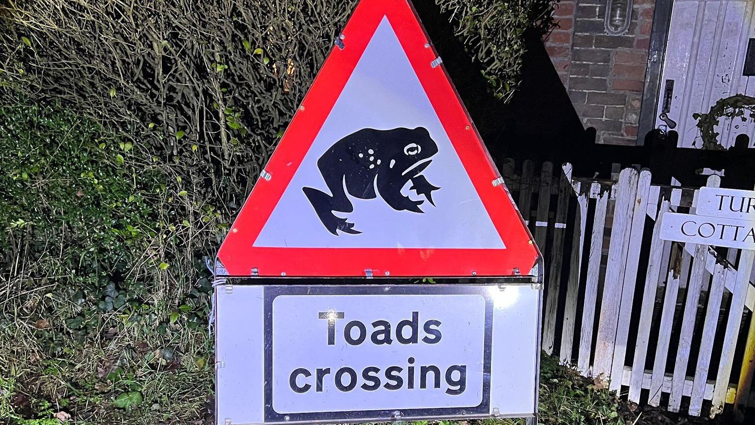 Warminster Toad Patrol 'saddened' after road closure sign stolen