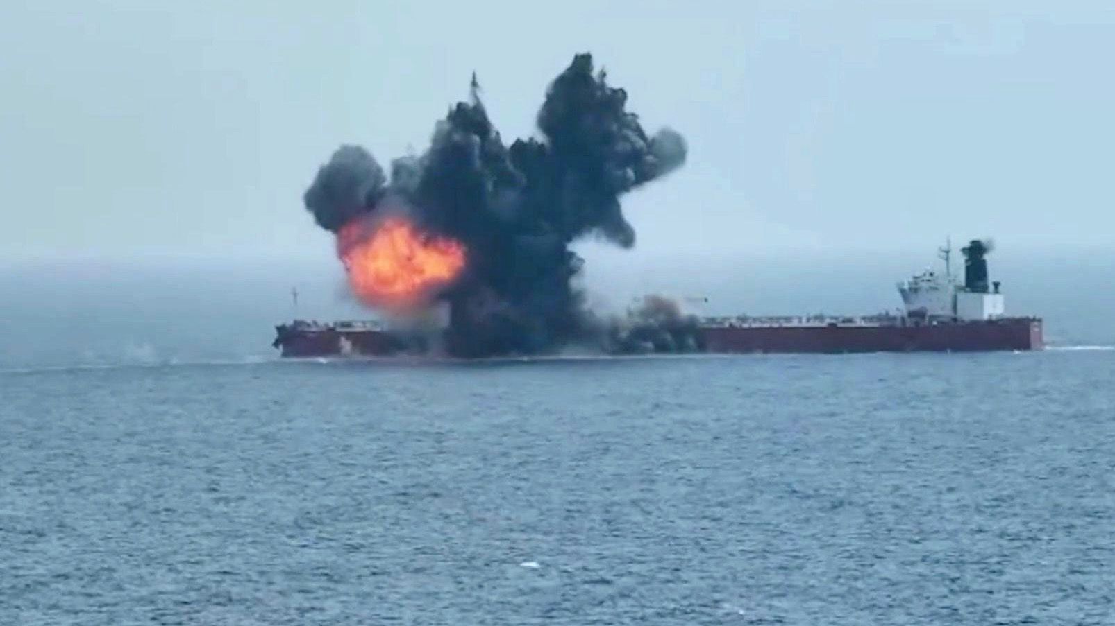 Watch: Yemeni Houthi rebels attack oil tanker