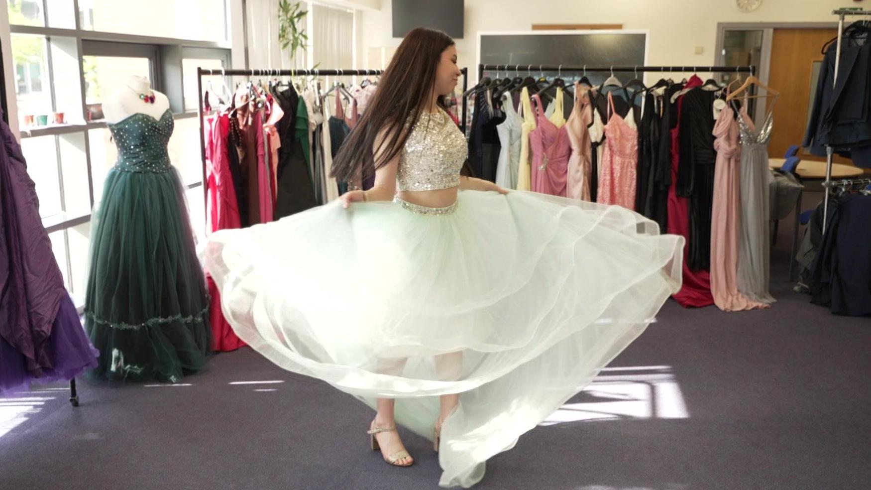 Leeds school gathers prom outfits for to help struggling families BBC News