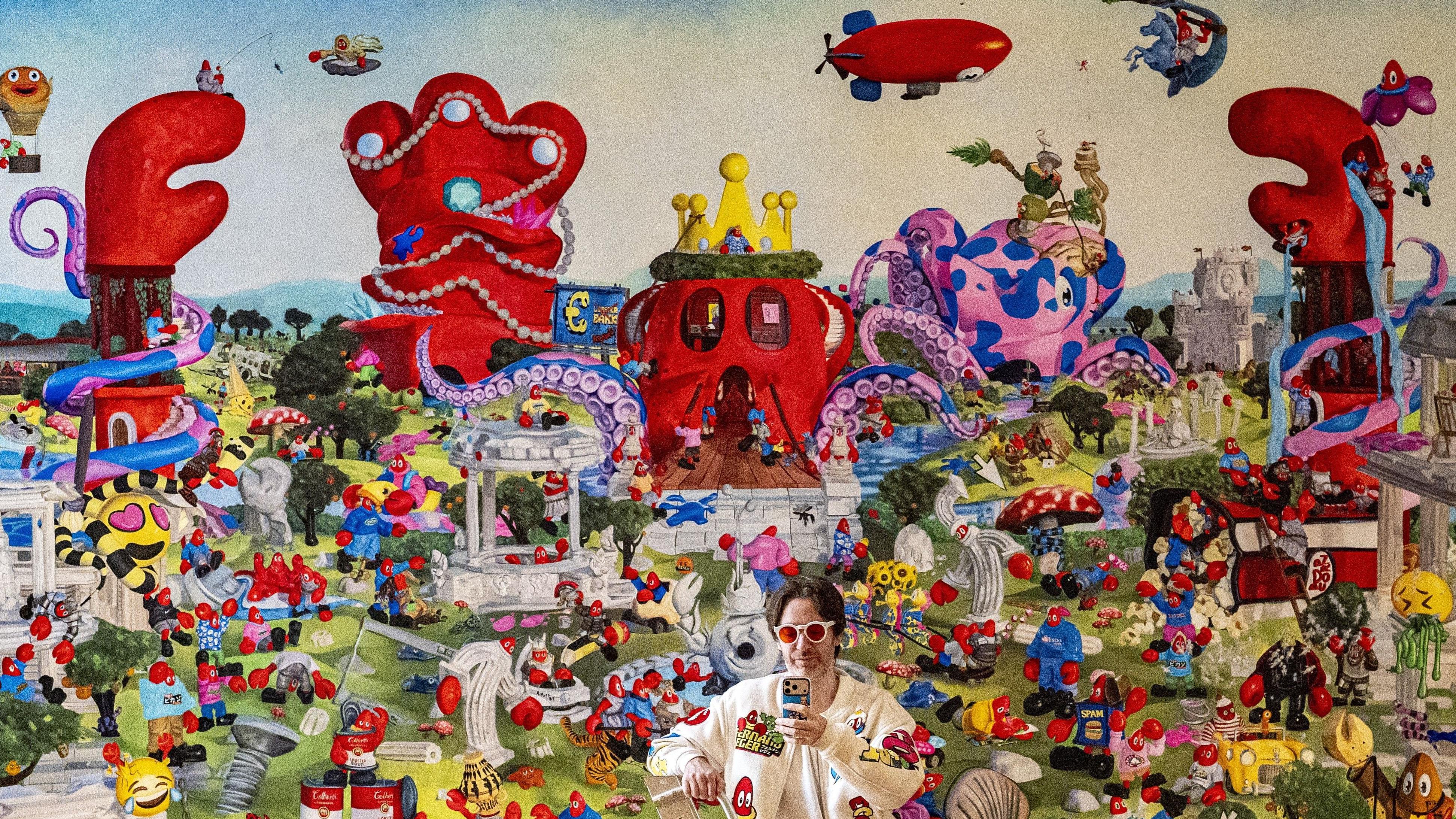 Pop artist Philip Colbert opens first UK exhibition in Woking
