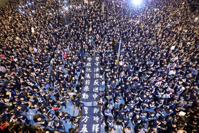 香港逃犯条例游行 民阵称近0万人参与 再次破纪录 c 中文网