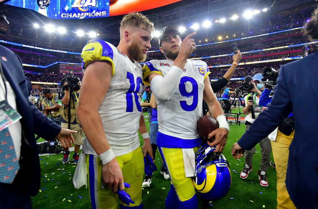 Super Bowl proposal: Los Angeles Rams star Taylor Rapp gets down on one  knee after win over Cincinnati Bengals, US News