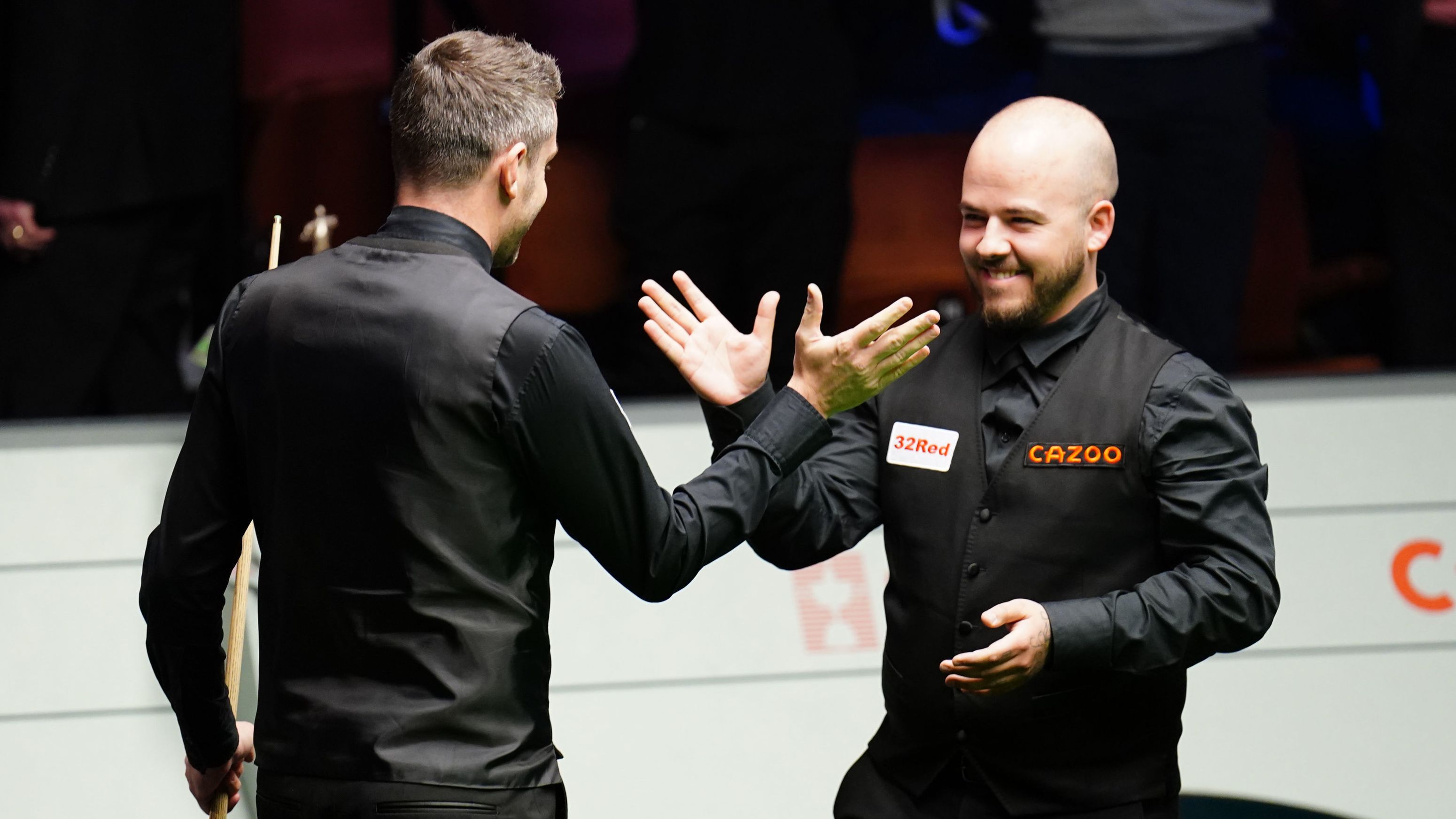 Sheffield, UK. 1st May 2023; The Crucible, Sheffield, England: 2023 Cazoo World  Snooker Championship Final; Luca Brecel in action versus Mark Selby Credit:  Action Plus Sports Images/Alamy Live News Stock Photo - Alamy